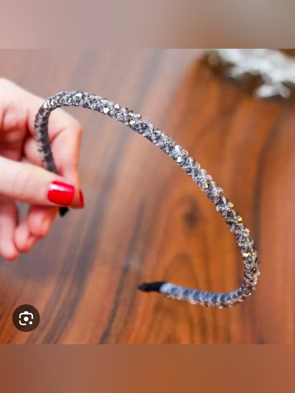 Crystal-Embellished Silver-Gray Headband - Women's Hair Accessory BNIB